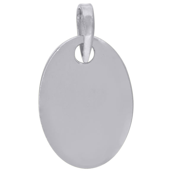 925 Sterling Silver Mens Fashion Oval Disc Charm Pendant