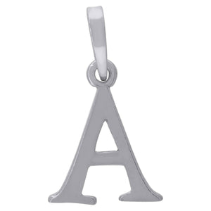 925 Sterling Silver Unisex Plain Initial Alphabet A Charm Pendant