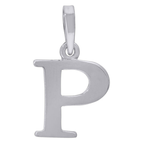 925 Sterling Silver Unisex Plain Initial Alphabet P Charm Pendant