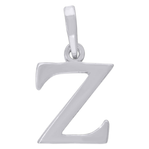 925 Sterling Silver Unisex Plain Initial Alphabet Z Charm Pendant