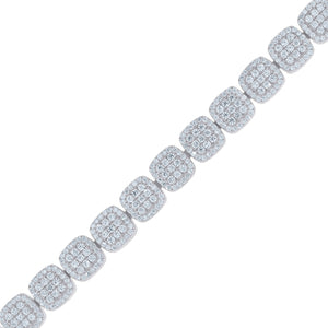 925 Sterling Silver Women Micropave Cubic Zirconia Link Bracelet