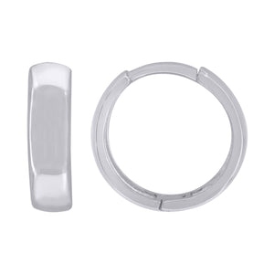 925 Sterling Silver Womens Plain Huggie Hoop Earrings
