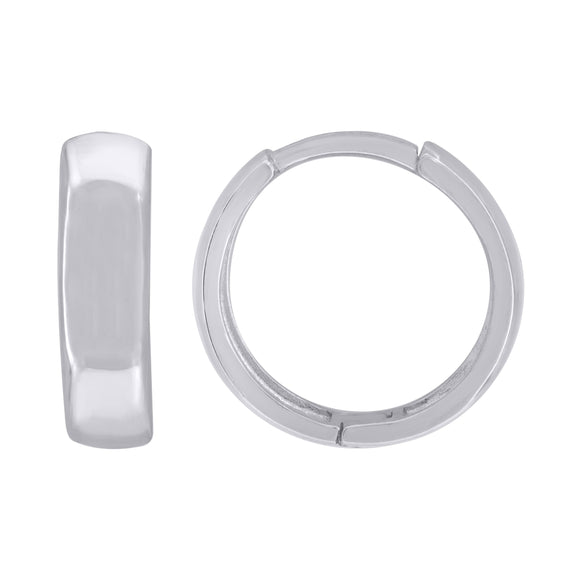 925 Sterling Silver Womens Plain Huggie Hoop Earrings