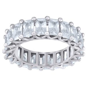 925 Sterling Silver Womens Cubic Zirconia 5mm Stackable Band Ring Size 7