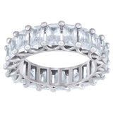 925 Sterling Silver Womens Cubic Zirconia 5mm Stackable Band Ring Size 8