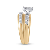 10kt Yellow Gold His Hers Round Diamond Solitaire Matching Wedding Set 1/10 Cttw