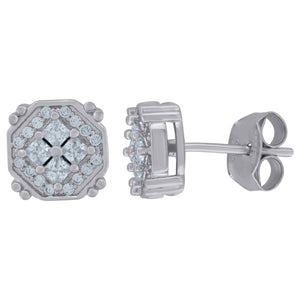 925 Sterling Silver Womens Cubic Zirconia Stud Earrings