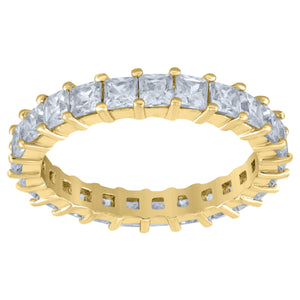 925 Sterling Silver Yellow-Tone Womens Cubic Zirconia 2.5mm Stackable Band Ring Size 7