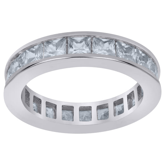 925 Sterling Silver Womens Cubic Zirconia 4mm Stackable Band Ring Size 6
