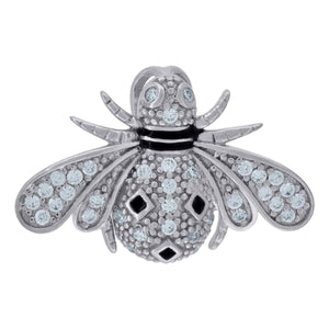 925 Sterling Silver Mens Cubic Zirconia Bee Charm Pendant