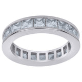 925 Sterling Silver Womens Cubic Zirconia 4mm Stackable Band Ring Size 9