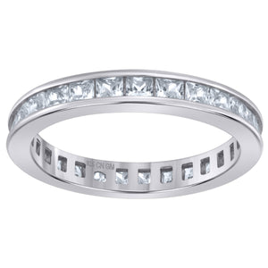 925 Sterling Silver Womens Cubic Zirconia 3mm Stackable Band Ring Size 7