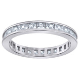 925 Sterling Silver Womens Cubic Zirconia 3mm Stackable Band Ring Size 8