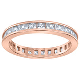 925 Sterling Silver Rose-Tone Womens Cubic Zirconia 3mm Stackable Band Ring Size 9