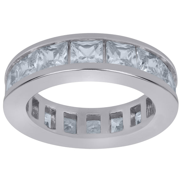 925 Sterling Silver Womens Cubic Zirconia 5.5mm Stackable Band Ring Size 6