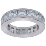925 Sterling Silver Womens Cubic Zirconia 5.5mm Stackable Band Ring Size 8