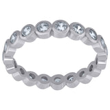 925 Sterling Silver Womens Cubic Zirconia 3.5mm Stackable Band Ring Size 7