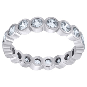 925 Sterling Silver Womens Cubic Zirconia 4mm Stackable Band Ring Size 7
