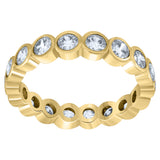 925 Sterling Silver Yellow-Tone Womens Cubic Zirconia 4mm Stackable Band Ring Size 9