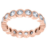 925 Sterling Silver Rose-Tone Womens Cubic Zirconia 4mm Stackable Band Ring Size 7
