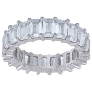 925 Sterling Silver Womens Cubic Zirconia 6mm Stackable Band Ring Size 7