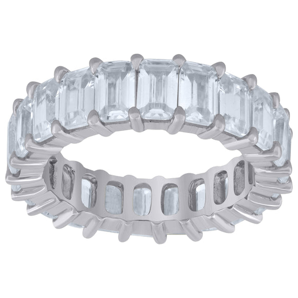 925 Sterling Silver Womens Cubic Zirconia 6mm Stackable Band Ring Size 7