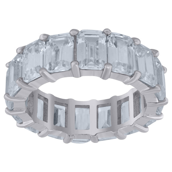925 Sterling Silver Womens Cubic Zirconia 7mm Stackable Band Ring Size 7