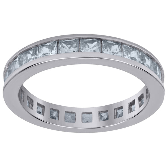 925 Sterling Silver Womens Cubic Zirconia 3.5mm Stackable Band Ring Size 6