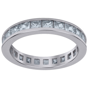 925 Sterling Silver Womens Cubic Zirconia 3.5mm Stackable Band Ring Size 6