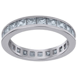 925 Sterling Silver Womens Cubic Zirconia 3.5mm Stackable Band Ring Size 6