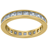 925 Sterling Silver Yellow-Tone Womens Cubic Zirconia 3.5mm Stackable Band Ring Size 6
