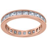 925 Sterling Silver Rose-Tone Womens Cubic Zirconia 3.5mm Stackable Band Ring Size 9