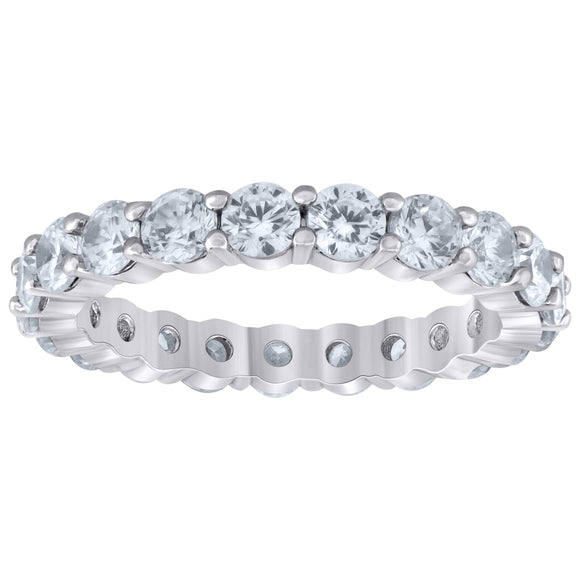 925 Sterling Silver Womens Cubic Zirconia 3mm Stackable Band Ring Size 7