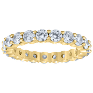 925 Sterling Silver Yellow-Tone Womens Cubic Zirconia 3mm Stackable Band Ring Size 6