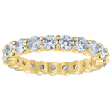 925 Sterling Silver Yellow-Tone Womens Cubic Zirconia 3mm Stackable Band Ring Size 9
