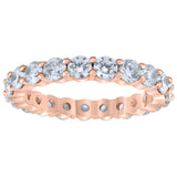 925 Sterling Silver Rose-Tone Womens Cubic Zirconia 3mm Stackable Band Ring Size 9