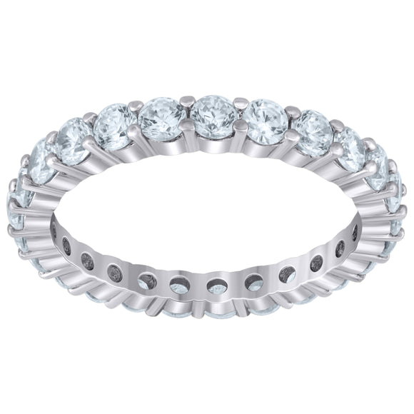 925 Sterling Silver Womens Cubic Zirconia 2.5mm Stackable Band Ring Size 8