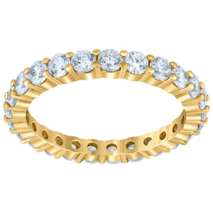 925 Sterling Silver Yellow-Tone Womens Cubic Zirconia 2.5mm Stackable Band Ring Size 6