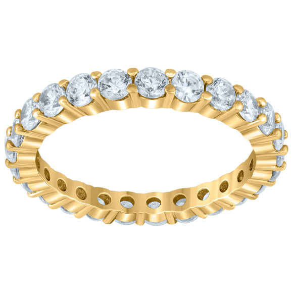 925 Sterling Silver Yellow-Tone Womens Cubic Zirconia 2.5mm Stackable Band Ring Size 6