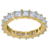 925 Sterling Silver Yellow-Tone Womens Cubic Zirconia 3mm Stackable Band Ring Size 8