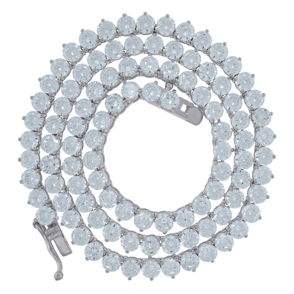 925 Sterling Silver Women Cubic Zirconia Tennis 3mm Bracelet Size 9 Inches