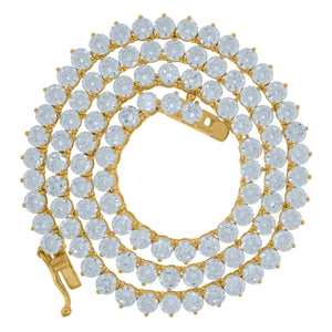 925 Sterling Silver Yellow-Tone Women Cubic Zirconia Tennis 3mm Bracelet Size 9 Inches