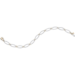 10kt Yellow Gold Womens Round Diamond Fashion Bracelet 1-1/2 Cttw