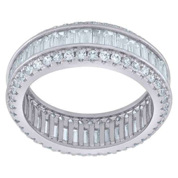 925 Sterling Silver Womens Cubic-Zirconia Fashion Ring Size 6