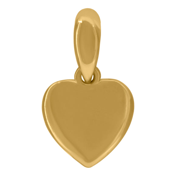 925 Sterling Silver Yellow-Tone Womens Heart Charm Pendant