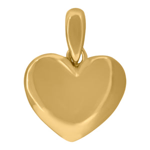925 Sterling Silver Yellow-Tone Womens Heart Charm Pendant