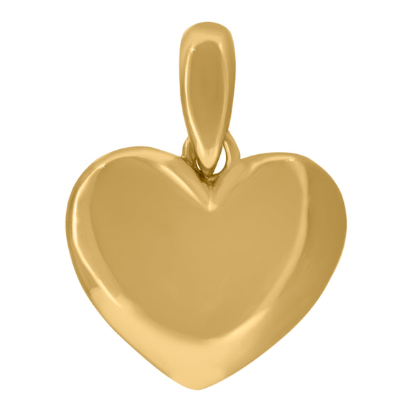 925 Sterling Silver Yellow-Tone Womens Heart Charm Pendant