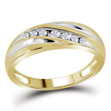 10kt Yellow Gold His Hers Round Diamond Cluster Matching Wedding Set 5/8 Cttw