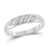 10kt White Gold His Hers Round Diamond Cluster Matching Wedding Set 1/3 Cttw