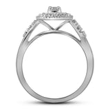 10kt White Gold Round Diamond Bridal Wedding Ring Band Set 1/3 Cttw